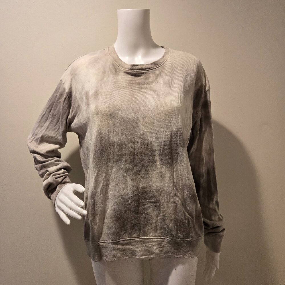 Sundry for Evereve Tie Dyed Crewneck Sweatshirt Gray White 1/S